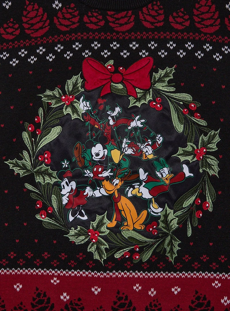 Disney Mickey & Friends Wreath Holiday Sweater -BoxLunch Exclusive