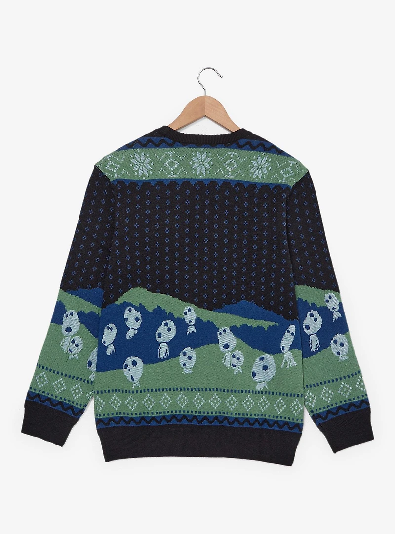 Studio Ghibli® Princess Mononoke Forest Spirit & Kodama Holiday Sweater - BoxLunch Exclusive