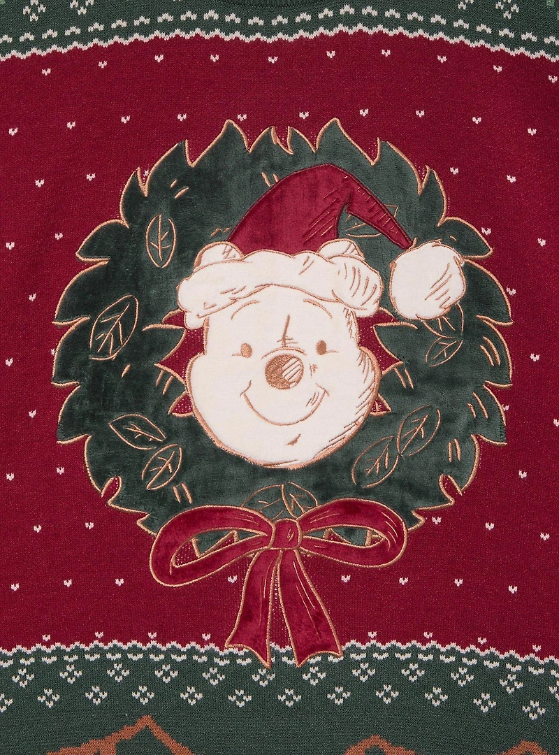 Disney Winnie the Pooh Wreath Bear Holiday Sweater — BoxLunch Exclusive