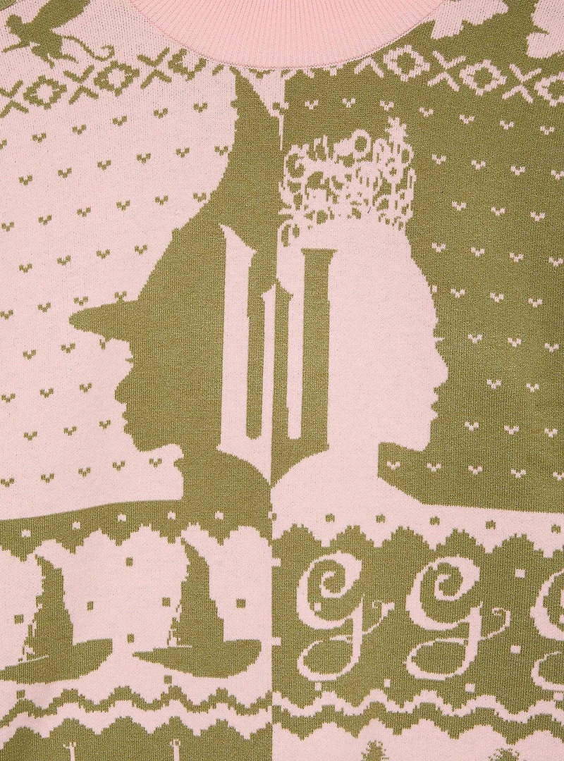 Wicked Glinda & Elphaba Silhouette Women's Plus Holiday Sweater — BoxLunch Exclusive