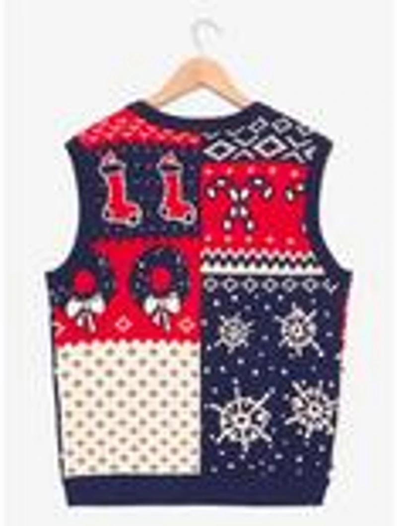 Peanuts Holiday Icons Patchwork Sweater Vest - BoxLunch Exclusive