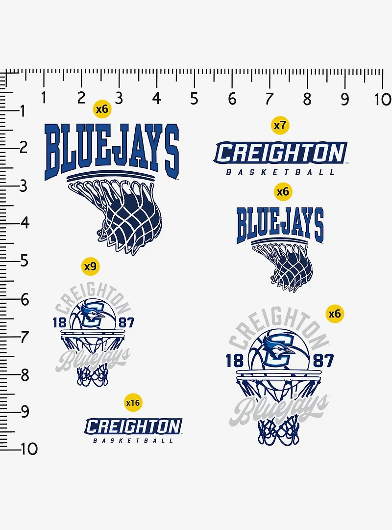Creighton Bluejays Basketball Fan 100Ct Sticker Pack