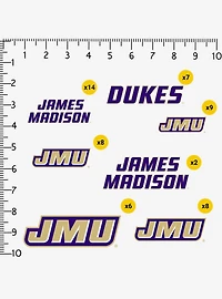 James Madison University JMU Dukes 100Ct Sticker Pack