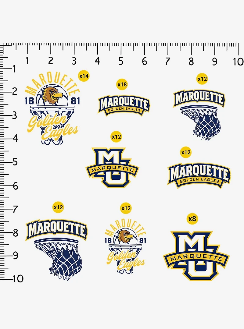 Marquette Golden Eagles Basketball 100Ct Sticker Pack