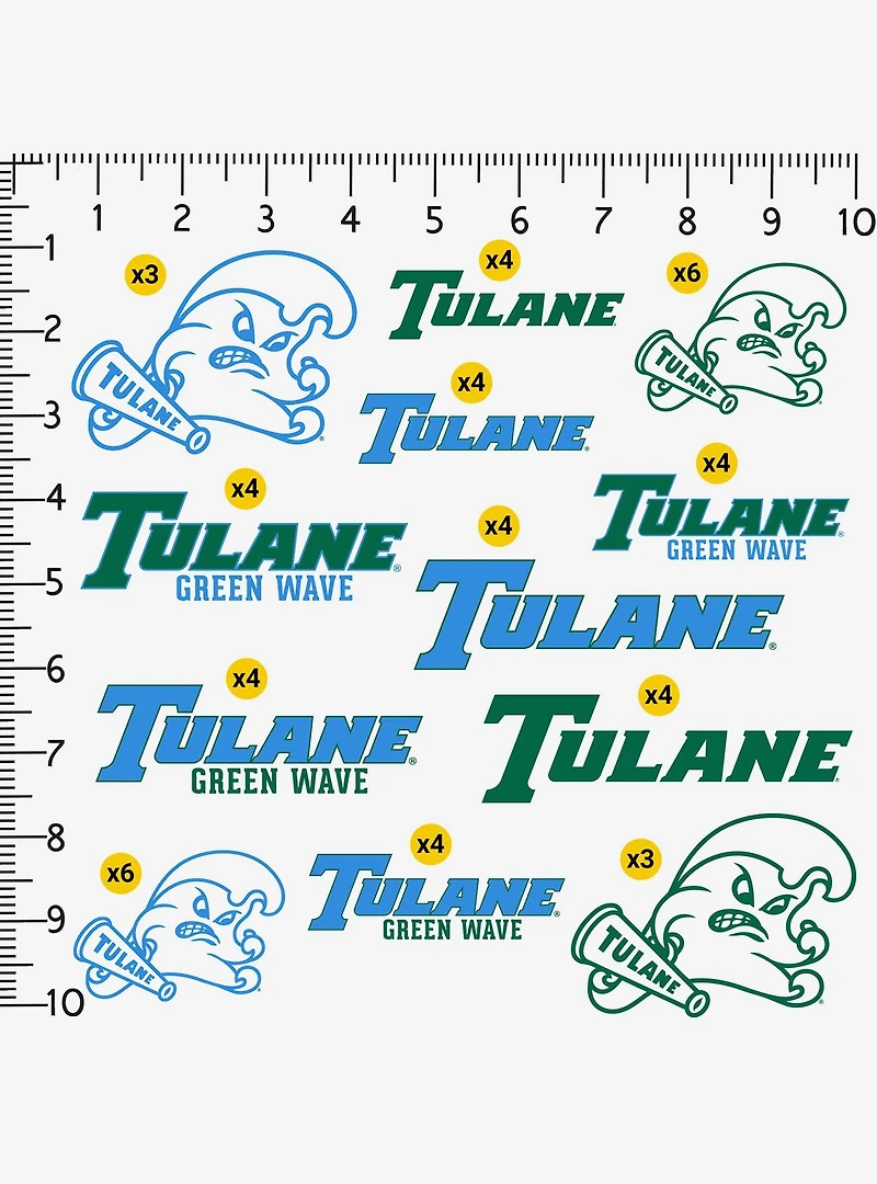 Tulane Green Wave 100Ct Sticker Pack