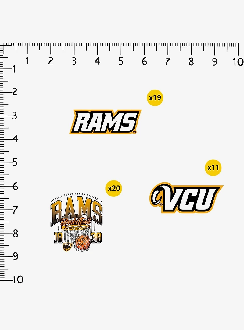 VCU Rams Basketball 100Ct Sticker Pack