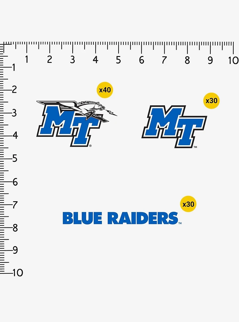Middle Tennessee Blue Raiders State University 100Ct Sticker Pack