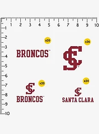 Santa Clara University Broncos 100Ct Sticker Pack