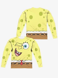 SpongeBob SquarePants Wink Face Long Sleeve Sublimated T-Shirt