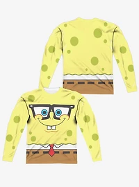 SpongeBob SquarePants Nerd Face Long Sleeve Sublimated T-Shirt