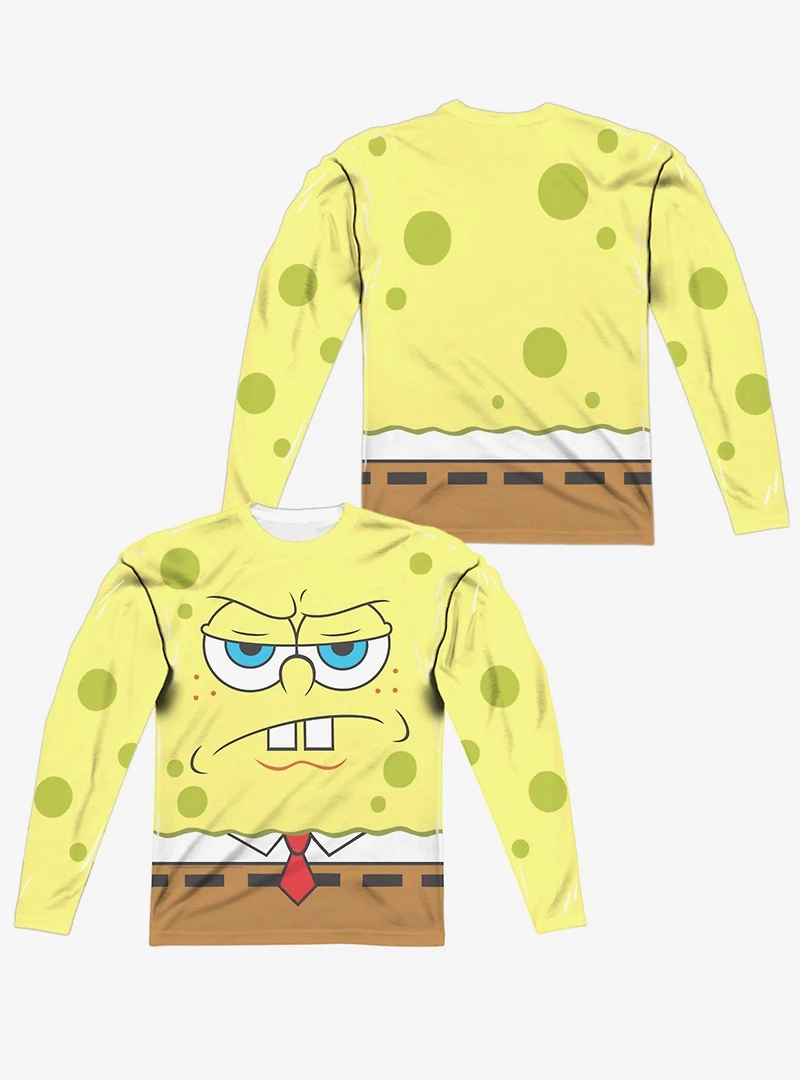 SpongeBob SquarePants Angry Face Long Sleeve Sublimated T-Shirt