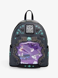 Loungefly Disney The Nightmare Before Christmas Sleigh Ride Snow Globe Glow-in-the-Dark Mini Backpack - BoxLunch Exclusive