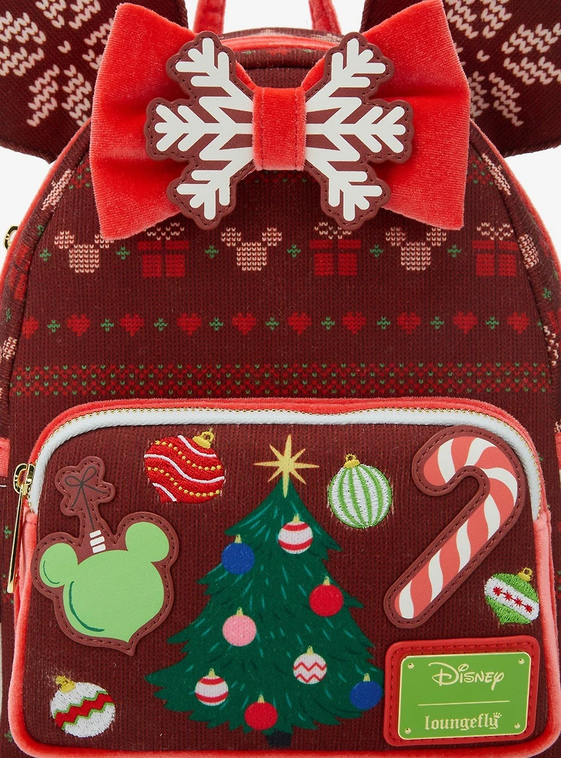 Loungefly Disney Minnie Mouse Sweater Holiday Mini Backpack — BoxLunch Exclusive