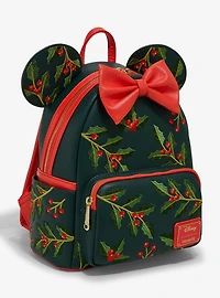 Loungefly Disney Minnie Mouse Holiday Holly Ears Mini Backpack - BoxLunch Exclusive
