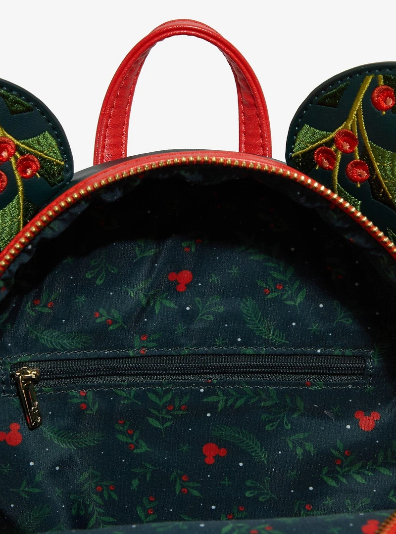 Loungefly Disney Minnie Mouse Holiday Holly Ears Mini Backpack - BoxLunch Exclusive