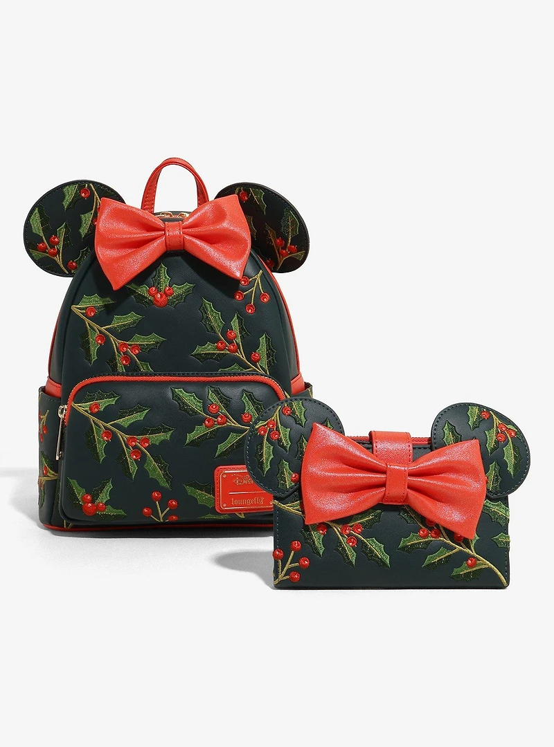 Loungefly Disney Minnie Mouse Holiday Holly Zip Wallet — BoxLunch Exclusive