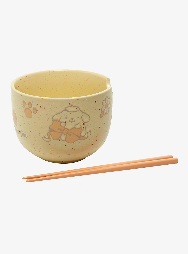 Sanrio Pompompurin Paw Prints Wax Resist Ramen Bowl Set — BoxLunch Exclusive