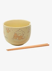Sanrio Pompompurin Paw Prints Wax Resist Ramen Bowl Set — BoxLunch Exclusive
