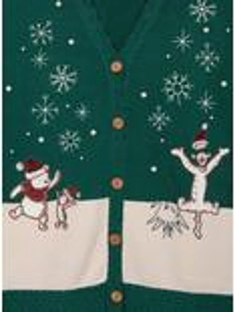 Disney Winnie the Pooh Holiday Scene Women's Plus Cardigan - BoxLunch Exclusive
