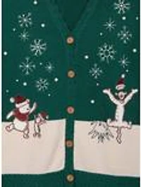 Disney Winnie the Pooh Holiday Scene Women's Plus Cardigan - BoxLunch Exclusive