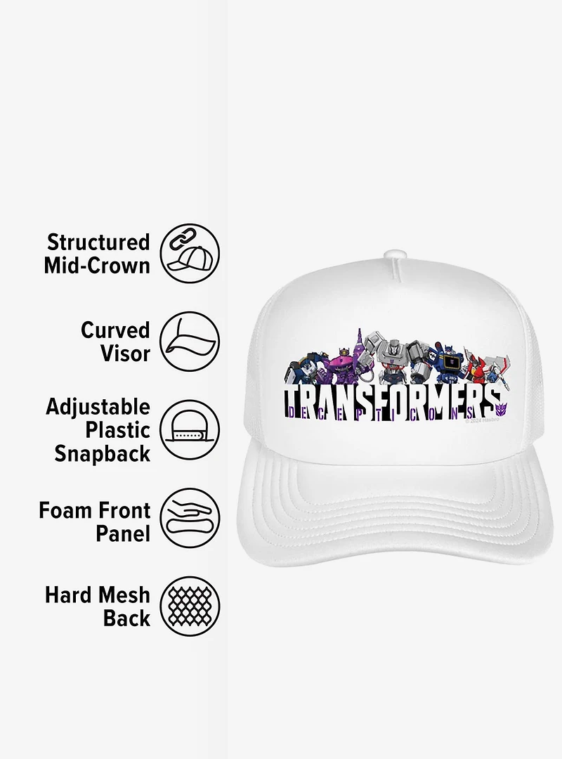 Transformers Decepticons Line Up Foam Trucker Hat