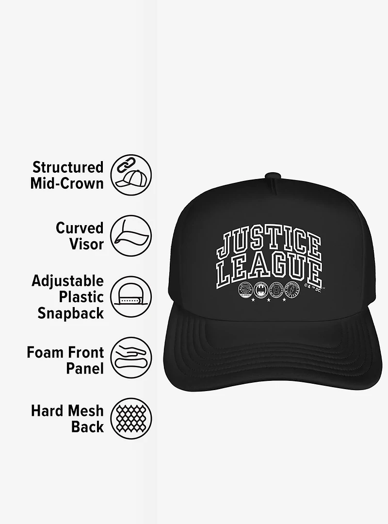 Justice League Athletic Logo Foam Trucker Hat