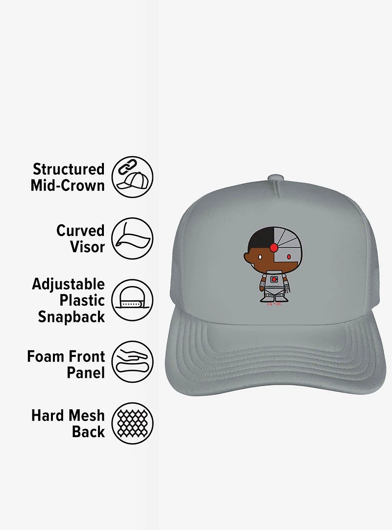 Justice League Cyborg Cute Chibi Character Foam Trucker Hat