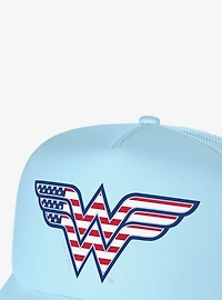 Wonder Woman American Flag Logo Foam Trucker Hat