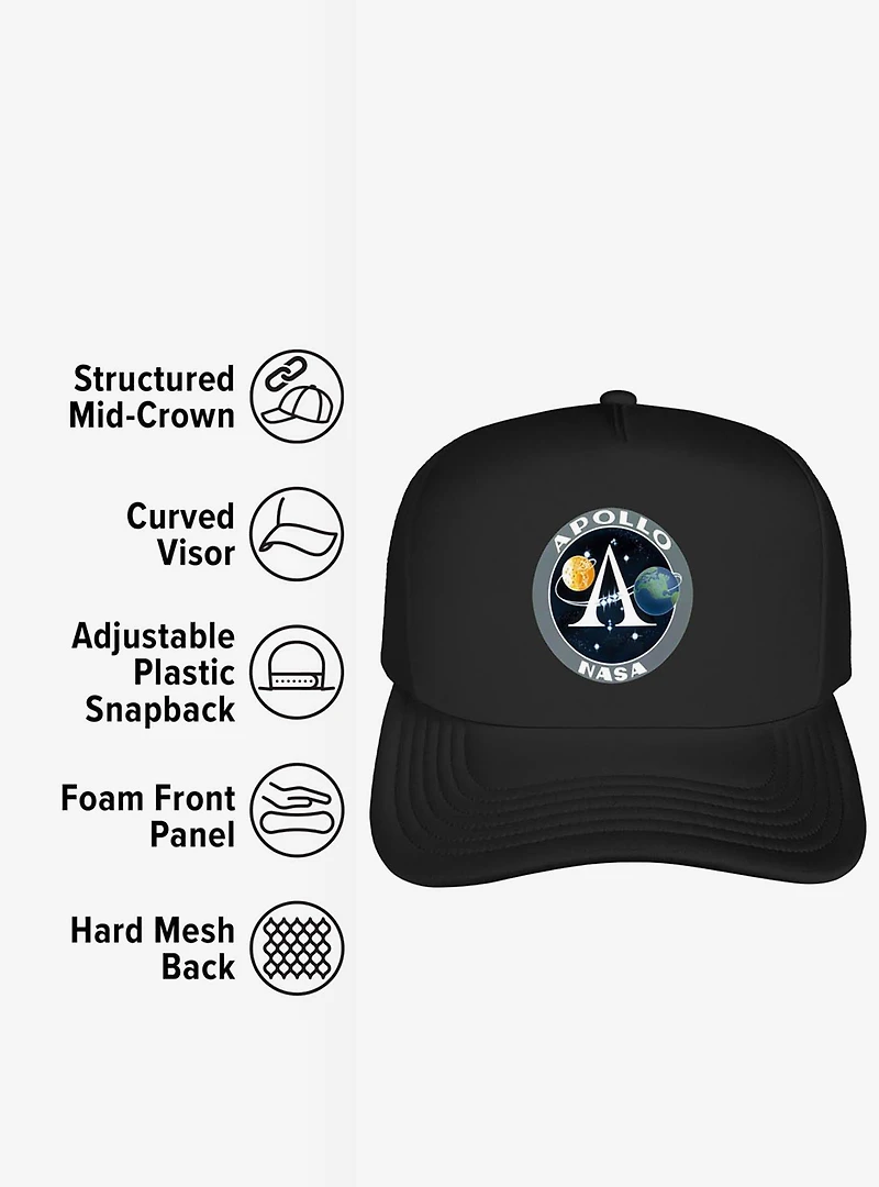 NASA Apollo Space Program Patch Foam Trucker Hat