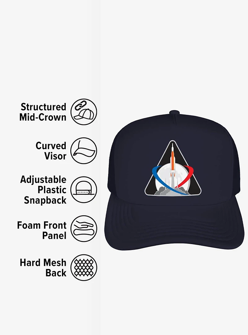 NASA Exploration Mission 1 Patch Foam Trucker Hat
