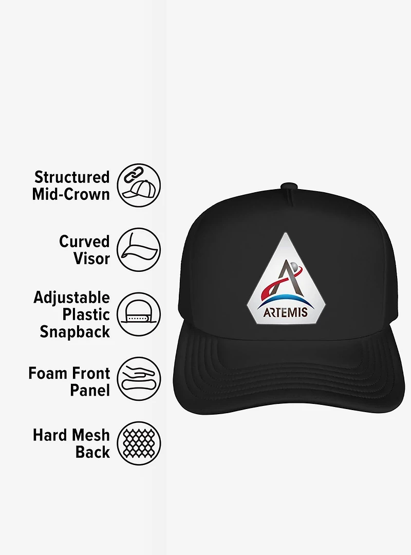 NASA Artemis Patch Foam Trucker Hat