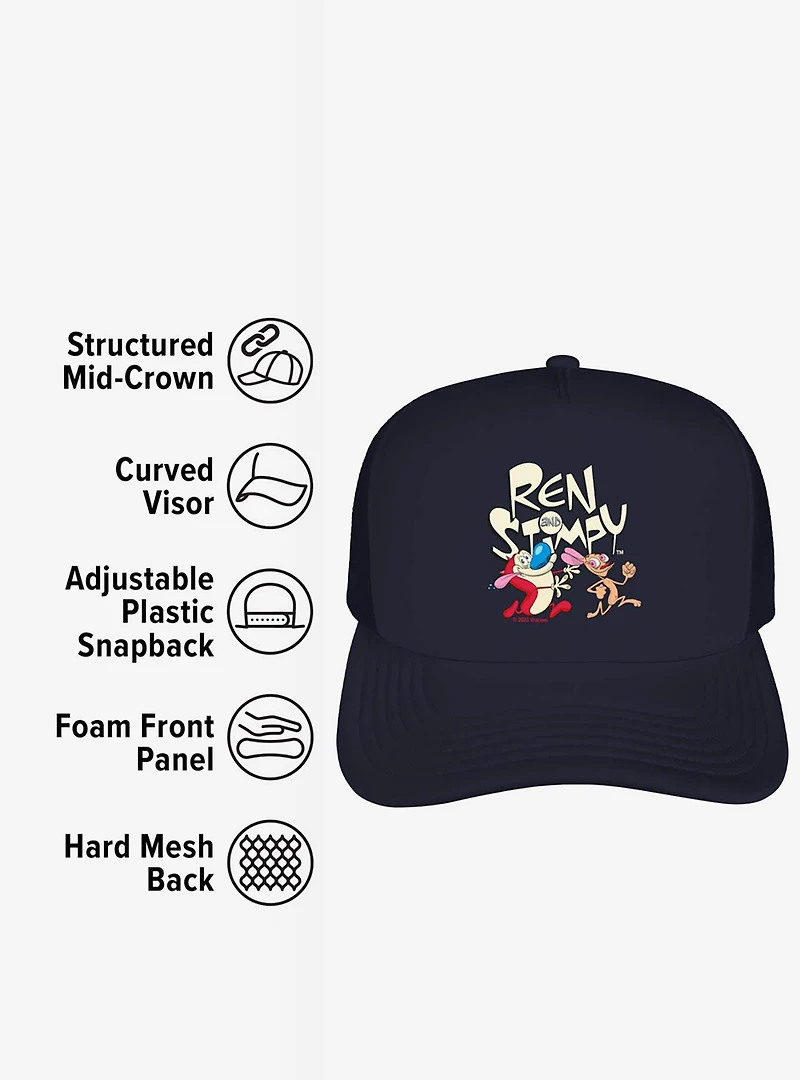 The Ren And Stimpy Show Running Foam Trucker Hat