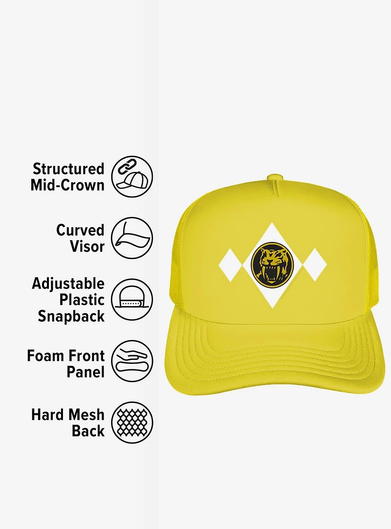 Power Rangers Yellow Chest Medallion Foam Trucker Hat