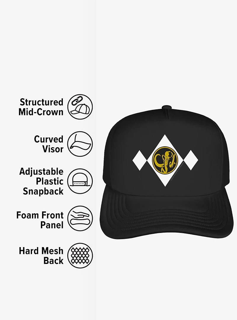 Power Rangers Black Chest Medallion Foam Trucker Hat