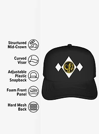 Power Rangers Black Chest Medallion Foam Trucker Hat