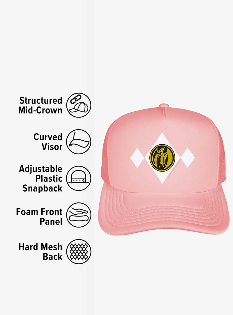 Power Rangers Pink Chest Medallion Foam Trucker Hat