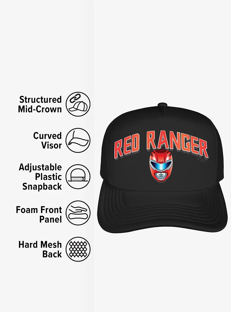 Power Rangers Red Ranger Helmet Foam Trucker Hat