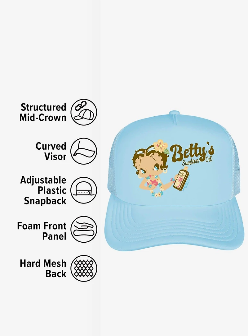 Betty Boop Betty's Suntan Oil Foam Trucker Hat