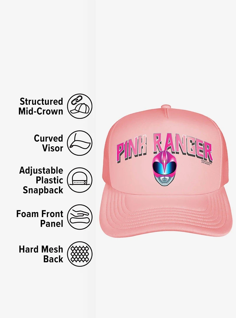 Power Rangers Pink Ranger Helmet Foam Trucker Hat