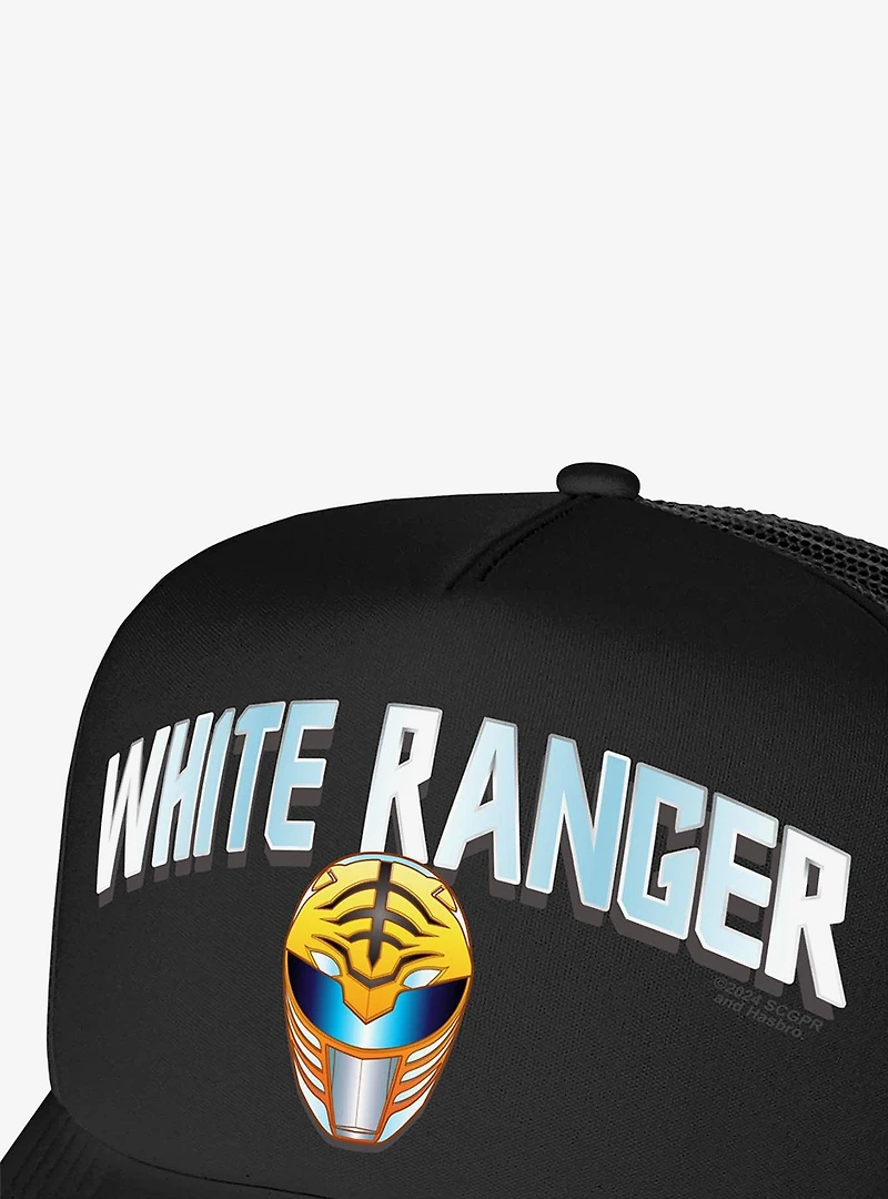 Power Rangers White Ranger Helmet Foam Trucker Hat