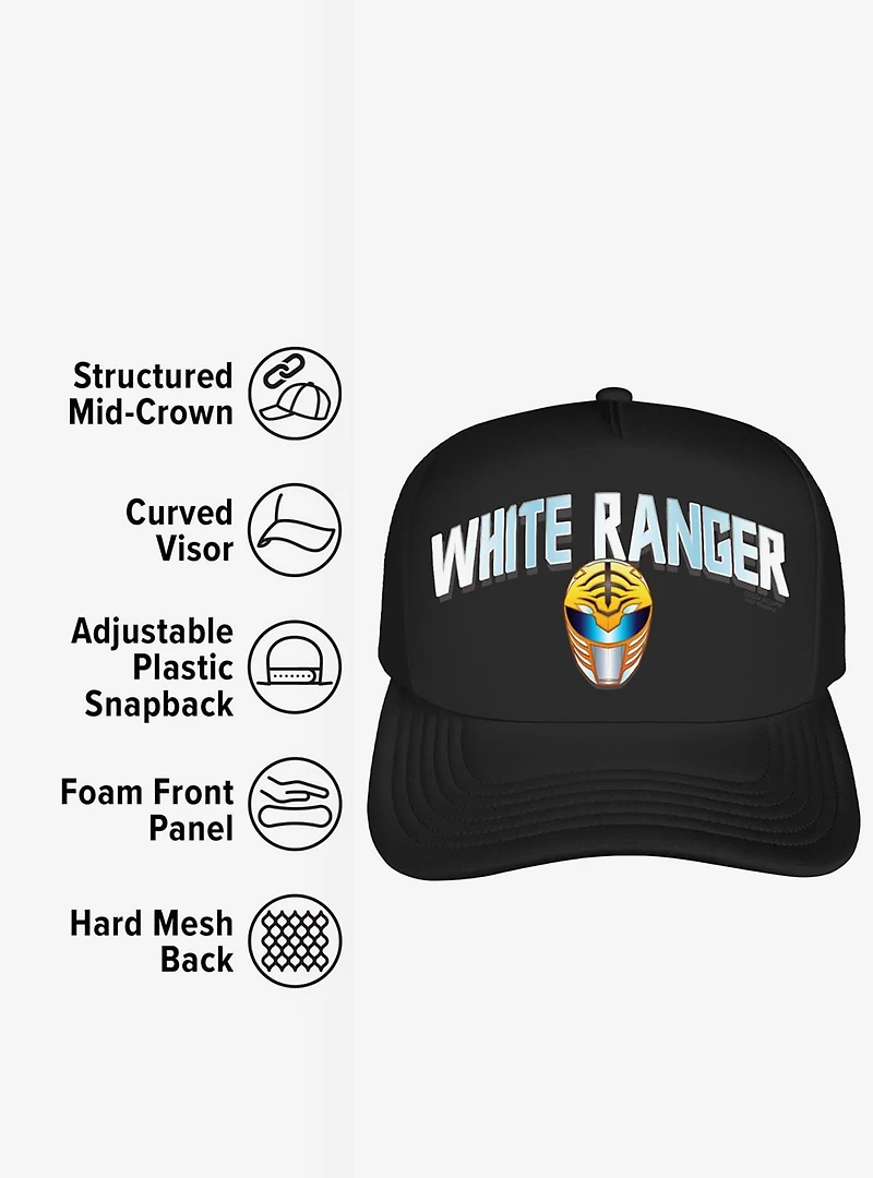 Power Rangers White Ranger Helmet Foam Trucker Hat