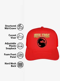 Mortal Kombat Klassic Black Logo Foam Trucker Hat