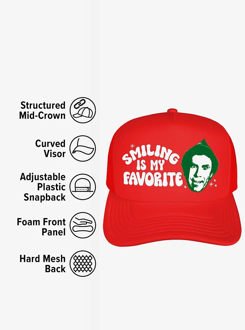 Elf Smiling Is My Favorite Foam Trucker Hat