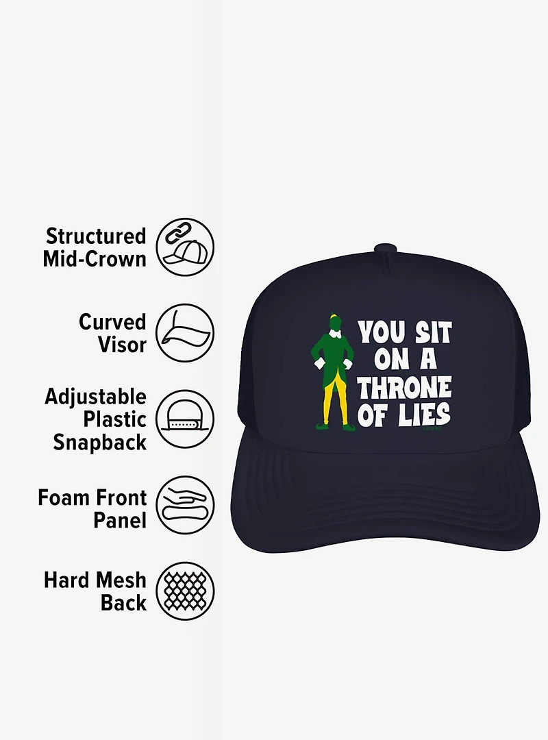Elf You Sit On A Throne Of Lies Foam Trucker Hat