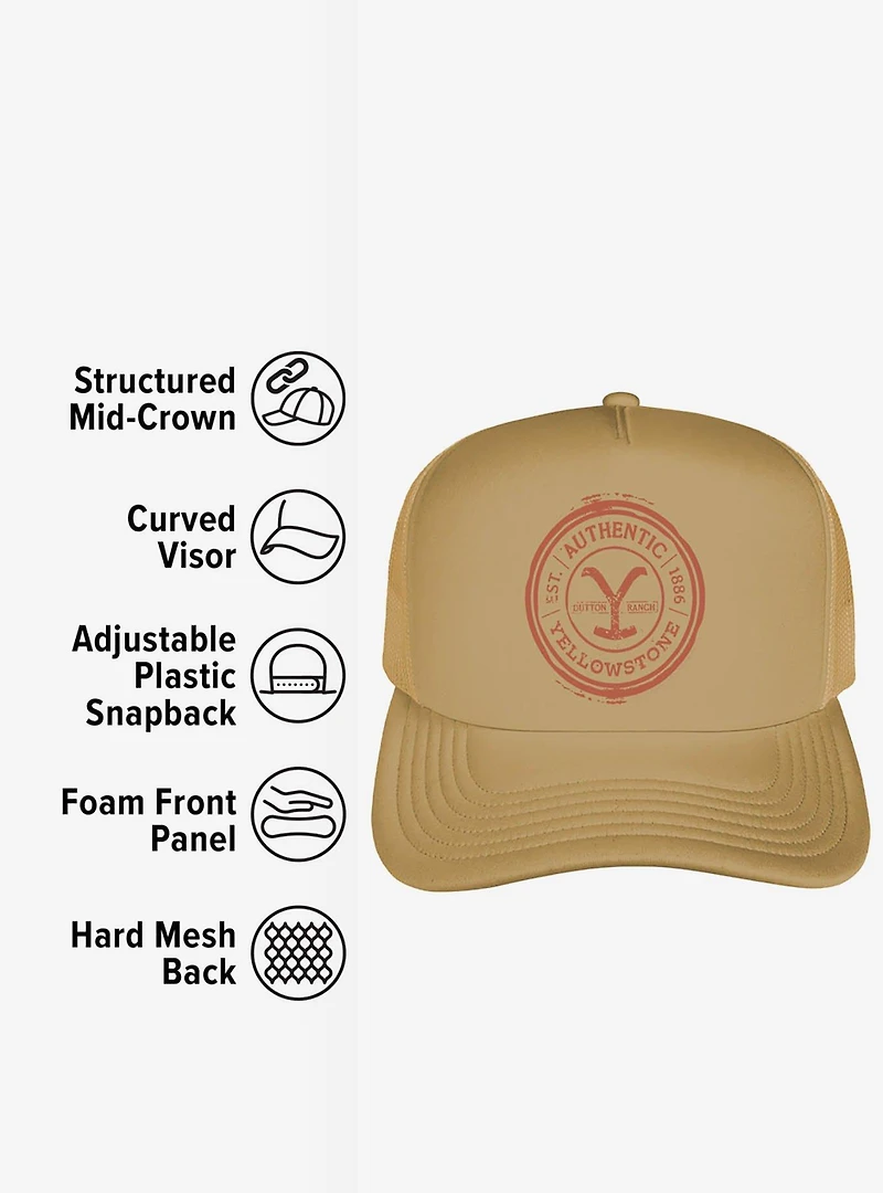 Yellowstone Authentic Brand Foam Trucker Hat