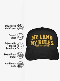 Yellowstone My Land My Rules Foam Trucker Hat