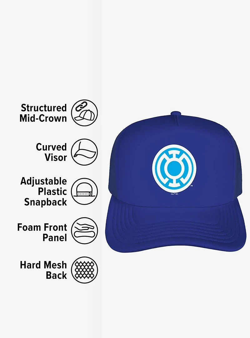 Green Lantern Blackest Night Blue Lantern Foam Trucker Hat