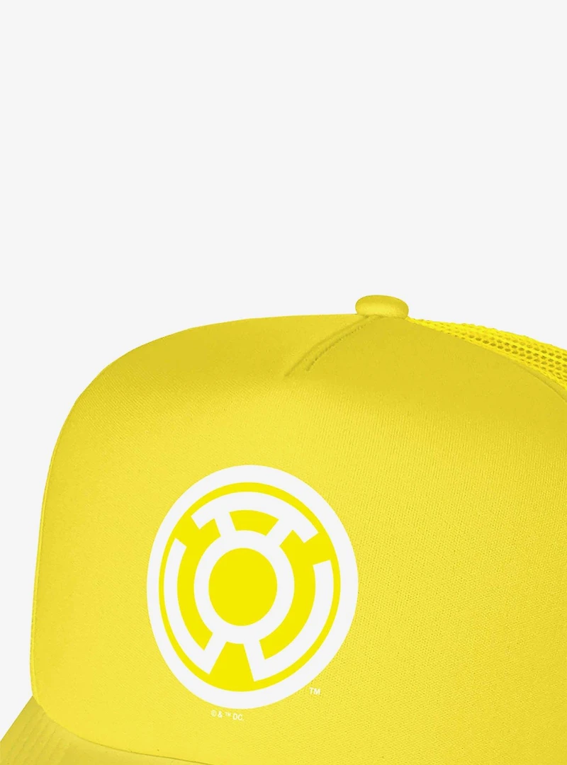 Green Lantern Blackest Night Sinestro Corps Yellow Lantern Logo Foam Trucker Hat