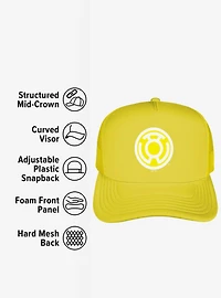 Green Lantern Blackest Night Sinestro Corps Yellow Lantern Logo Foam Trucker Hat