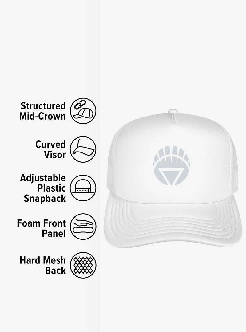 Green Lantern Blackest Night White Lantern Logo Foam Trucker Hat